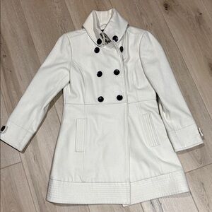 Ben Sherman Cream Double-Breasted Trench Coat